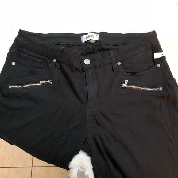 Paige Jeans Indio Zip Black over dye D8 - Picture 2 of 8